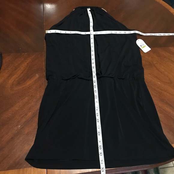 Jessica Simpson Blouson Halter Dress Black Gold 14 - Picture 5 of 7